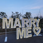 MARRY ME RGB Neon Marquee Letters | Proposal & Wedding Event Decor