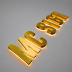 Custom LED Backlit Metal Sign Channel letters Illuminated Company Logo Sign 3D  Letters