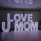 Custom RGB Neon Marquee Letters LOVE U MOM for Mother's Day Decor