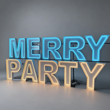 Merry Party LED Marquee Sign | Large Light Letters for Weddings & Parties
