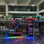 Custom RGB Neon Frame Marquee Letters | Large Metal Frame LED Marquee Sign for Event Decor