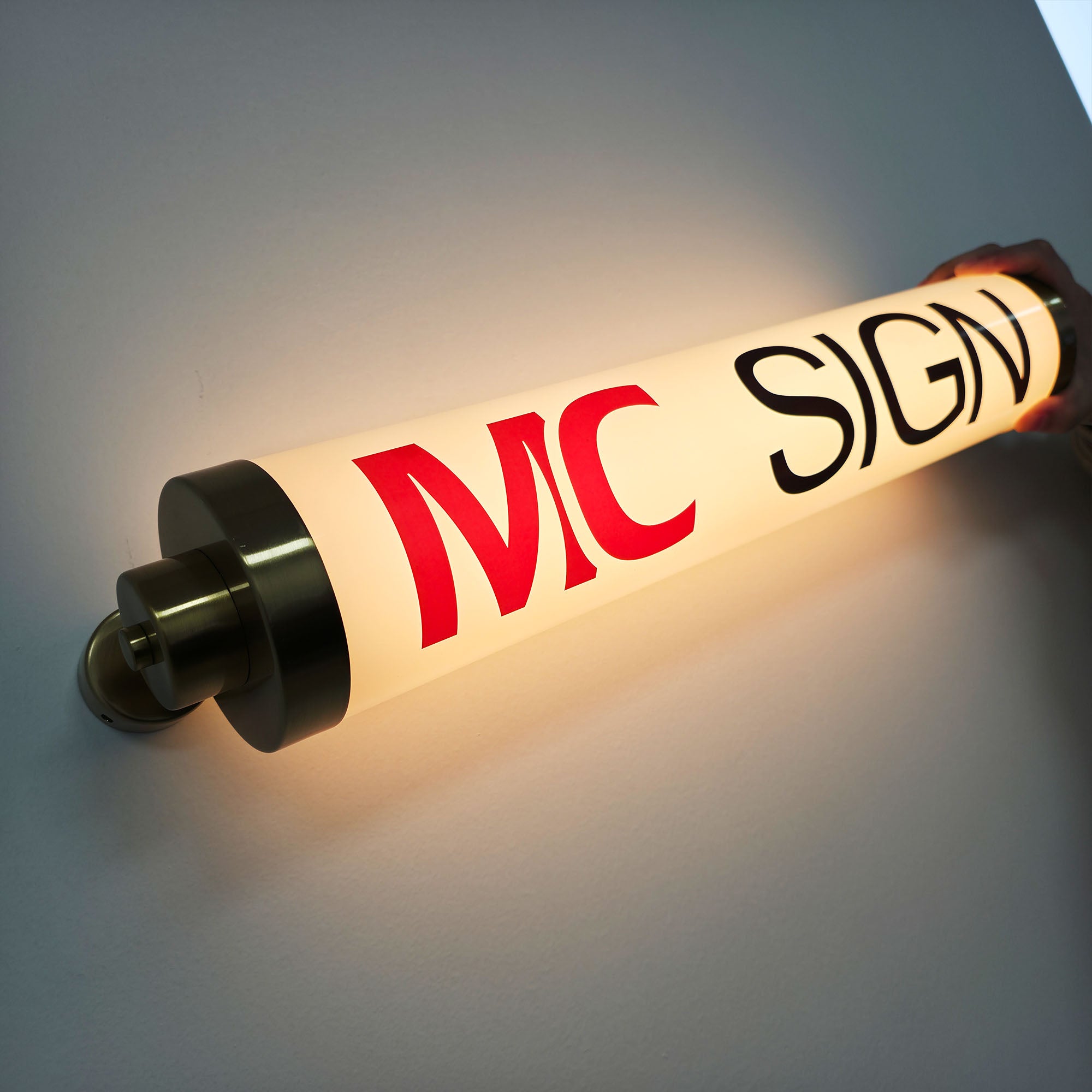 Custom Cylindrical Light Box| Round Tube LED Sign|3D Acrylic Wall Light Box | Sign Cabinet