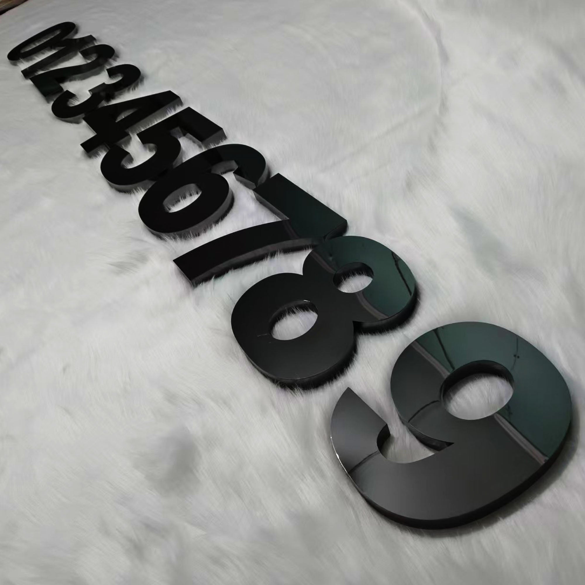 Custom 3D Metal Letters Signs | Black Mirror Stainless Steel |3D Business Logo Sign for Office & Lobby