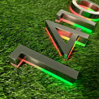 Custom RGB Backlit Number Channel Letters Stainless Steel LED Halo Lit House Address Number Sign