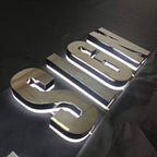 Custom Backlit Channel Letters Black Mirror Stainless Steel LED Backlit Sign for Business Storefront