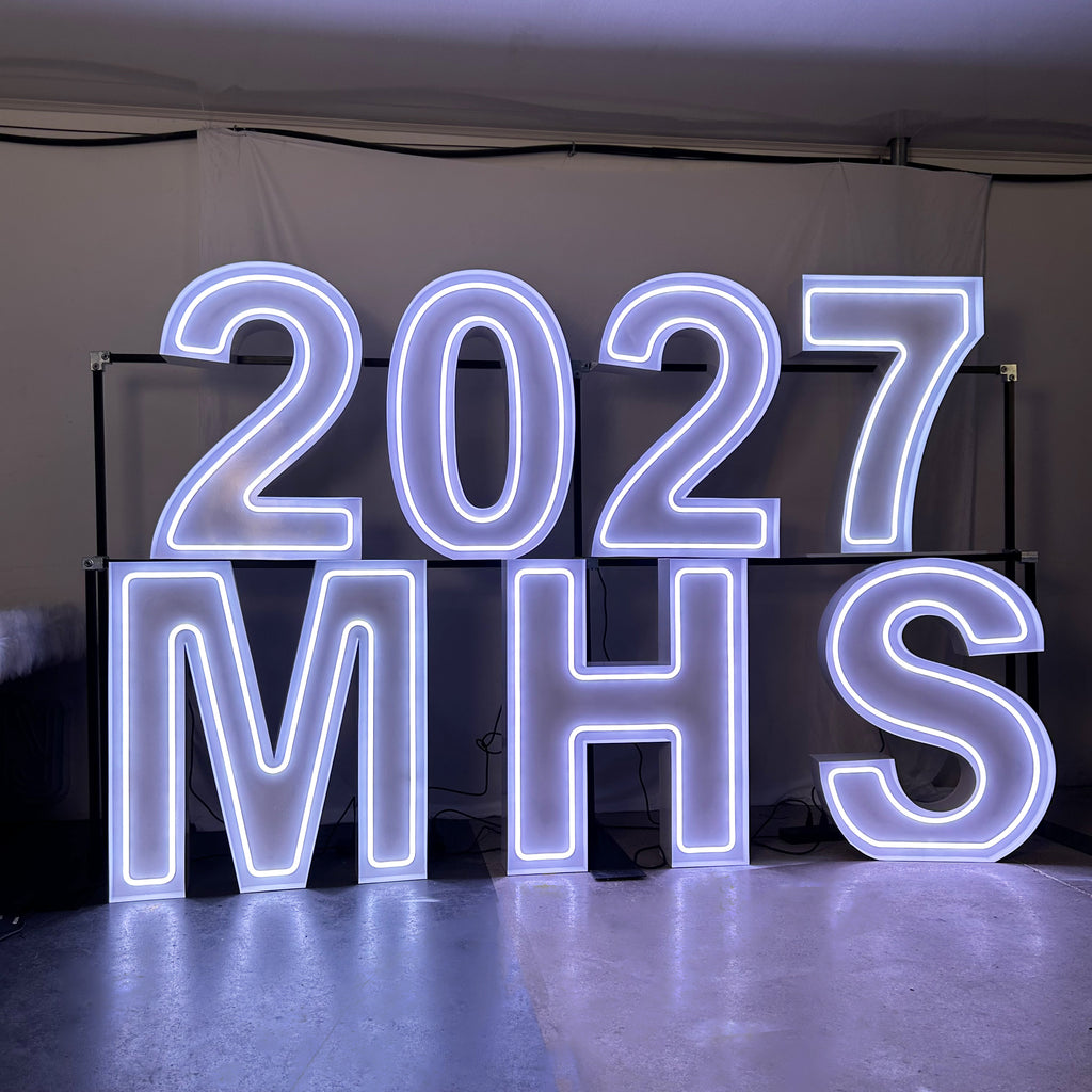 RGB Neon Marquee Letters|Large Light Up Sign|Outdoor Event Sign