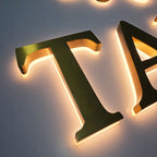 Custom Back-Lit Channel Letters | Brushed, Mirror & Painted Stainless Steel | Indoor & Outdoor LED Signs