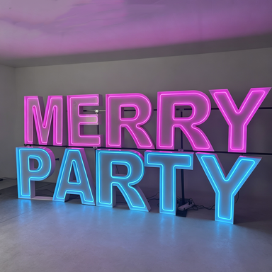 Merry Party LED Marquee Sign | Large Light Letters for Weddings & Parties