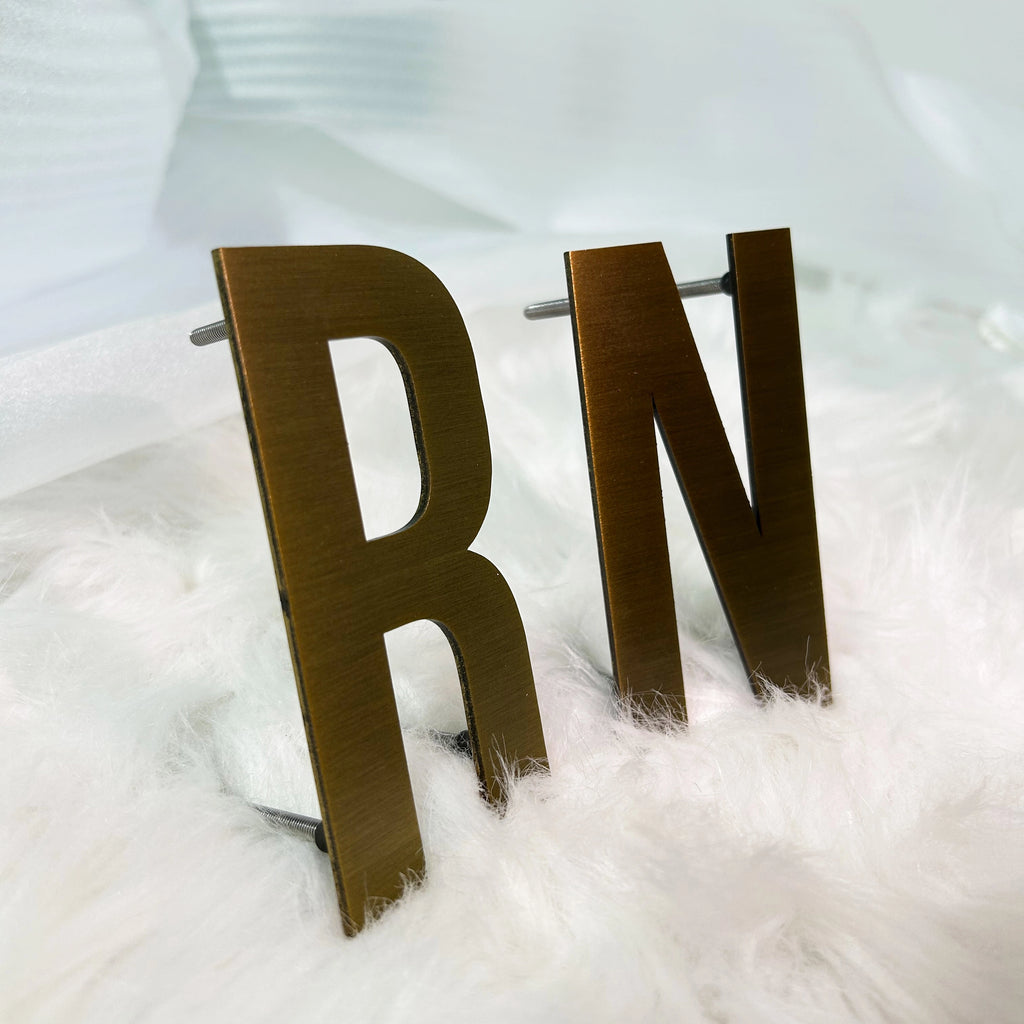 Custom 3D Brushed  Metal Letters |  Solid Brass Letters