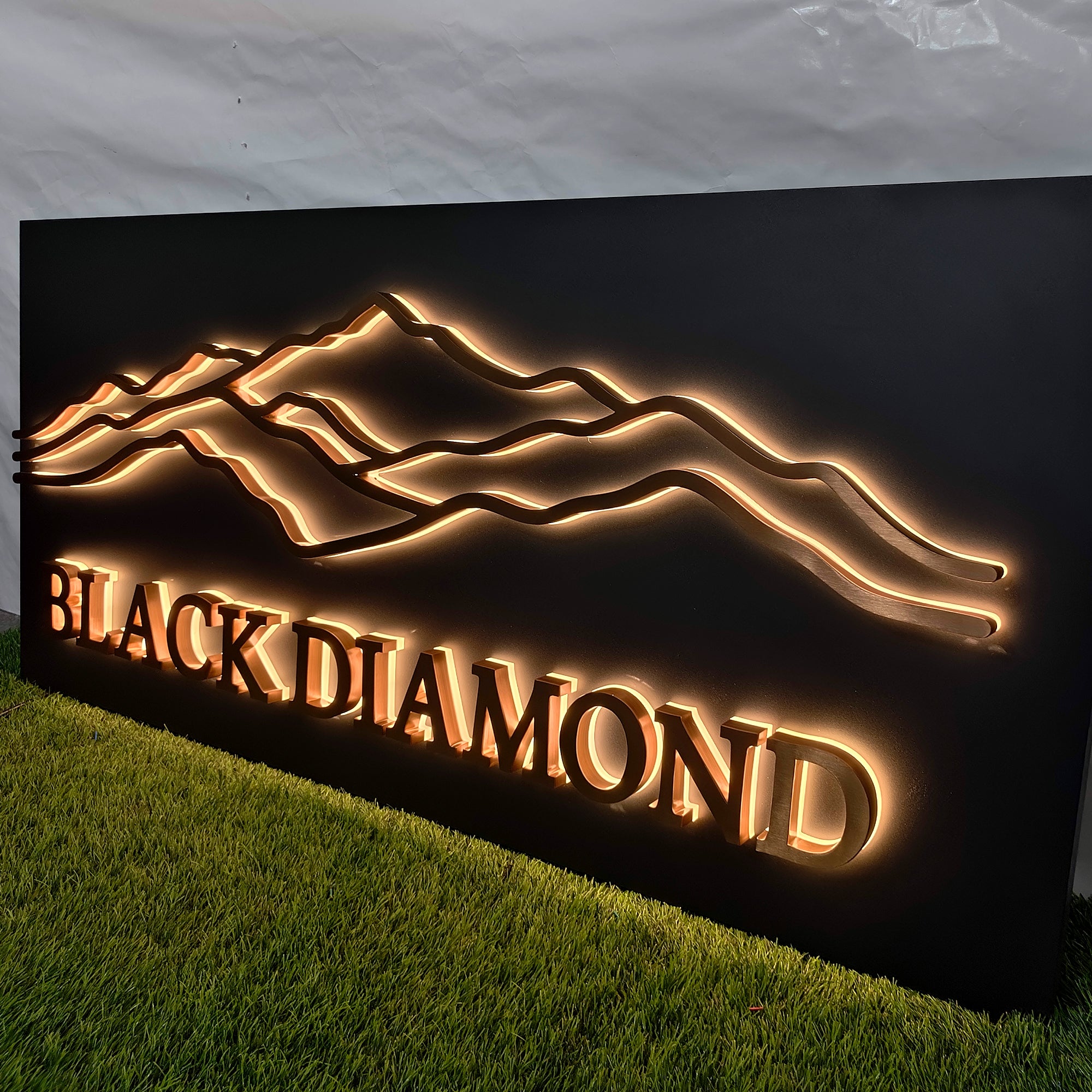 Custom Backlit Channel Letters Panel 3D Metal Halo Lit Logo Sign Indoor Outdoor Business Store Front Wall Signage