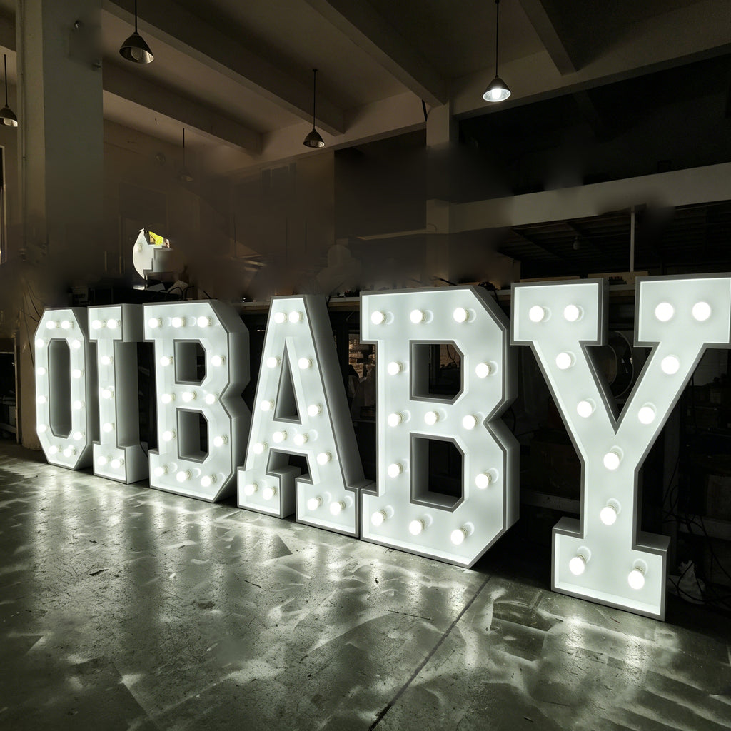 Custom OH BABY LED Bulb Marquee Letter|Modern Light-Up Outdoor Decor