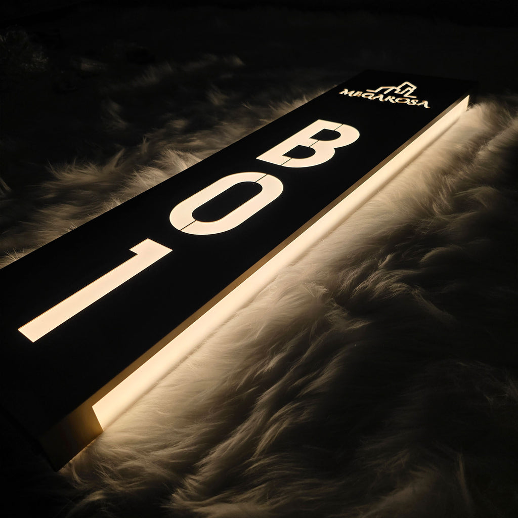 Custom LED Illuminated Room Number Sign  Wall Mounted Light Box for Hotel