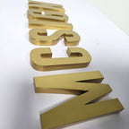Custom  3D Metal Channel Letters  Stainless Steel Letters Brushed brass Sign Non-Illuminated Company Logo Sign