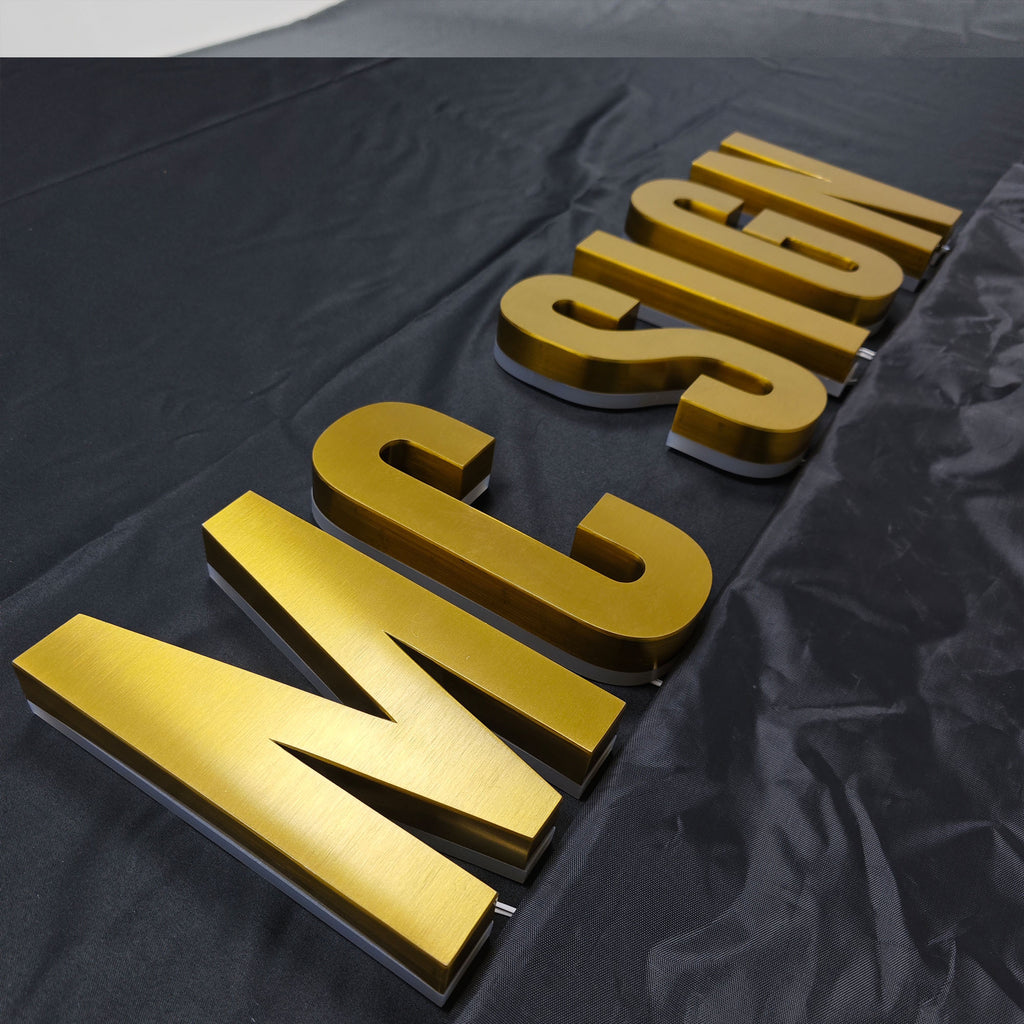 Custom LED Backlit Metal Sign Channel letters Illuminated Company Logo Sign 3D  Letters