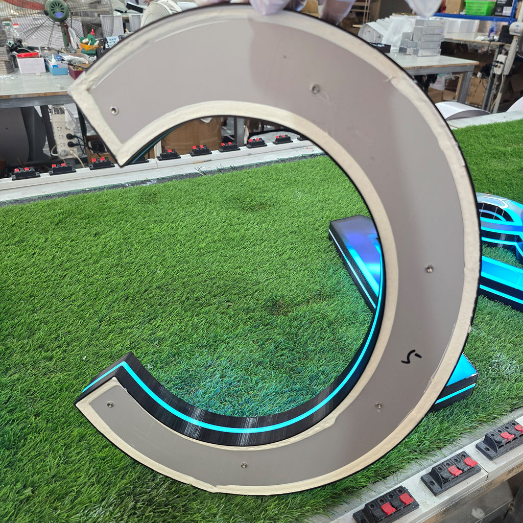 Custom 3D Printed Front & Edge Lit Channel Letters | Outdoor Storefront LED Logo Sign