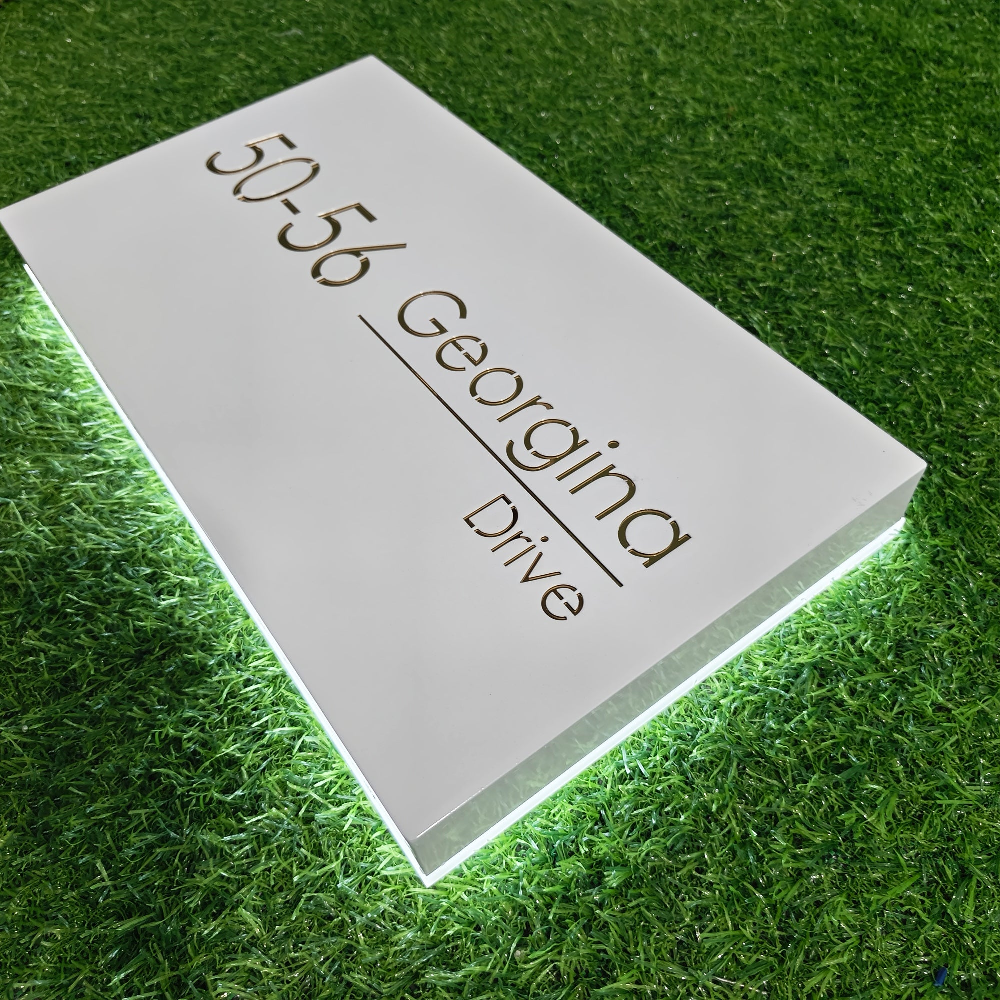 Custom Backlit House Number Sign | Modern LED Address Plaque