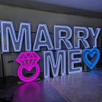 Custom Marry Me Neon Marquee Letters | RGB LED Proposal Light Up Sign