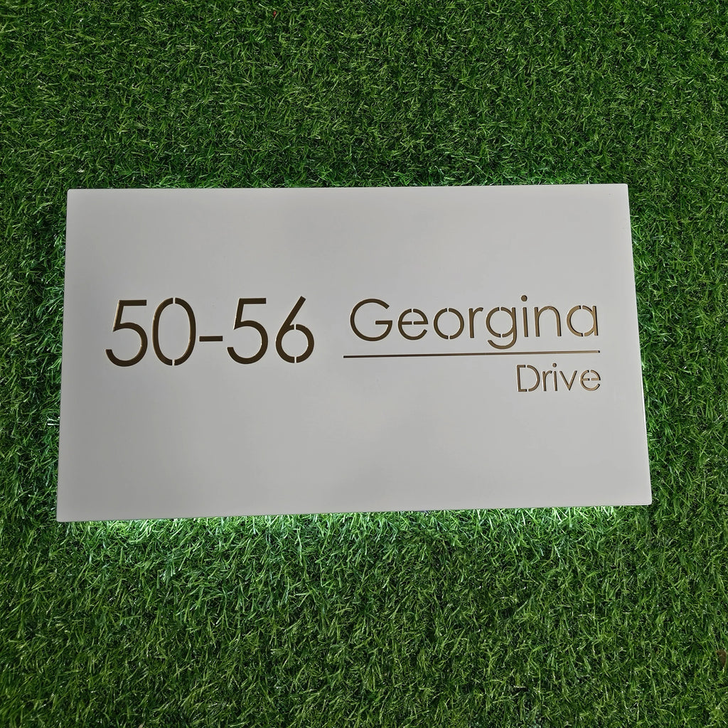 Custom Backlit House Number Sign | Modern LED Address Plaque