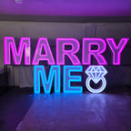 Custom Marry Me Neon Marquee Letters | RGB LED Proposal Light Up Sign