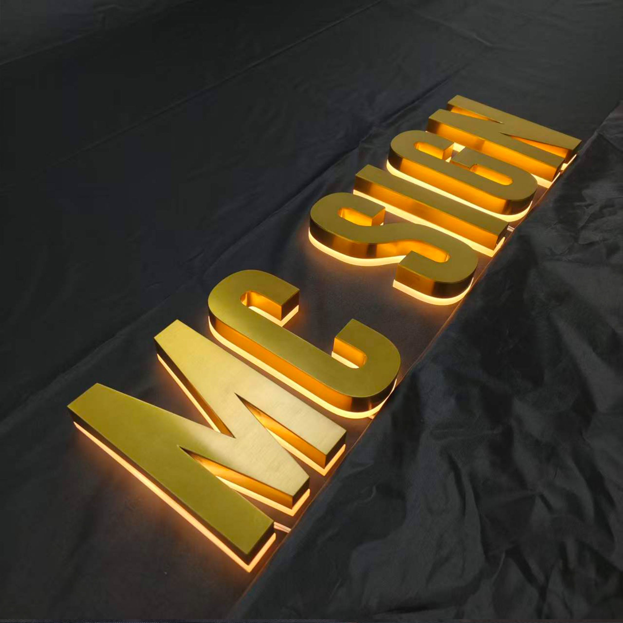 Custom LED Backlit Metal Sign Channel letters Illuminated Company Logo Sign 3D  Letters
