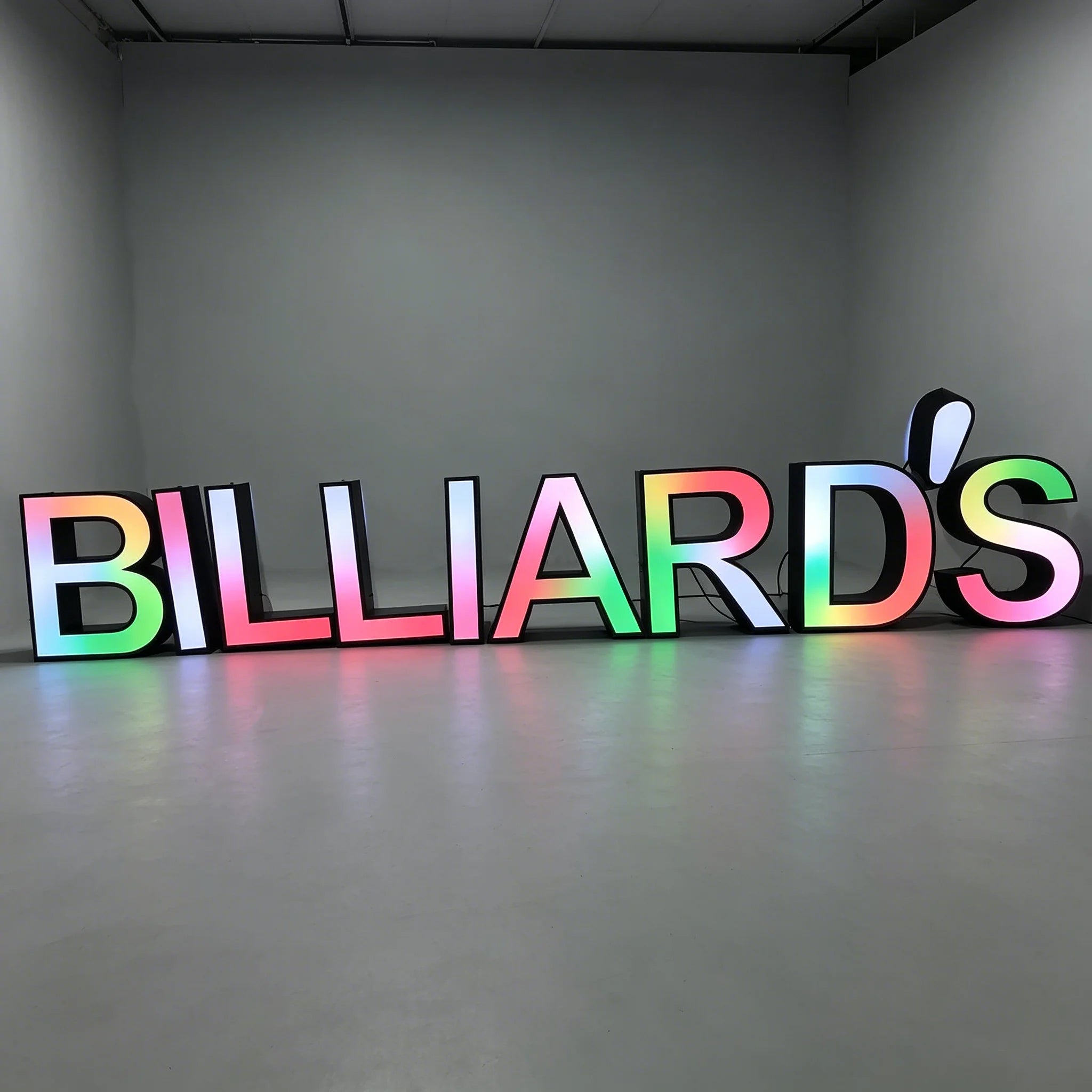 Custom Trim Cap Channel Letters|RGB LED Billiards Sign|Indoor&Outdoor Business Sign
