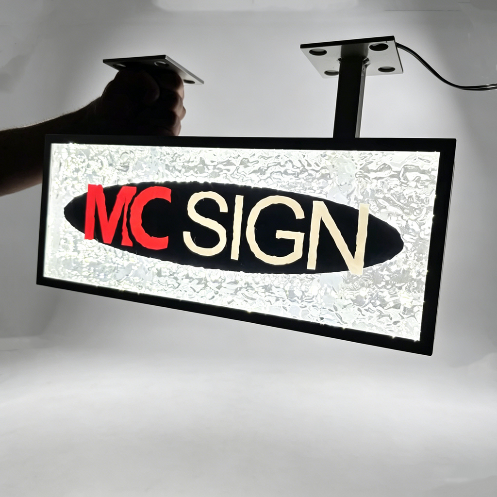 Custom Stone Texture Acrylic Double-Sided LED Light Box | Illuminated Storefront Sign | Hanging Light Box