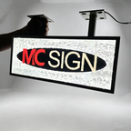 Custom Stone Texture Acrylic Double-Sided LED Light Box | Illuminated Storefront Sign | Hanging Light Box