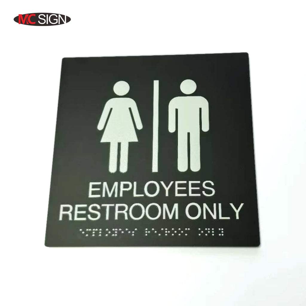 Custom Acrylic Braille Bathroom Sign | ADA Grade 2 Tactile Restroom Identification Sign