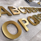 Custom Backlit Channel Letters|Gold Brushed Finish A-Z|Storefront  Business Sign