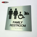 Custom Metal Braille Restroom Sign | ADA Accessible Family Bathroom Sign