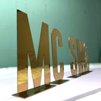 Custom 3D Freestanding Metal Letters | Mirror Stainless Steel Tabletop Sign
