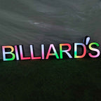 Custom Trim Cap Channel Letters|RGB LED Billiards Sign|Indoor&Outdoor Business Sign