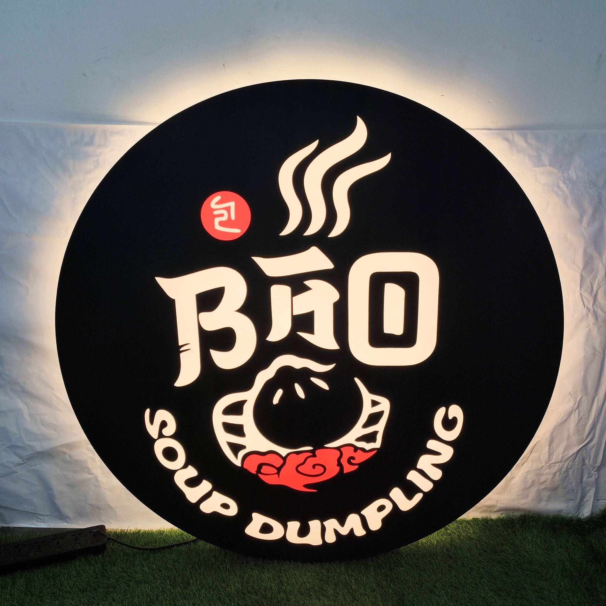 Custom Round Light Box Sign | LED Illuminated Circular Sign|Outdoor LED Business Sign