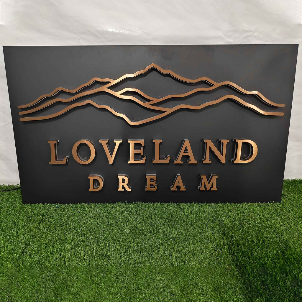 Custom Backlit Channel Letters Panel 3D Metal Halo Lit Logo Sign Indoor Outdoor Business Store Front Wall Signage