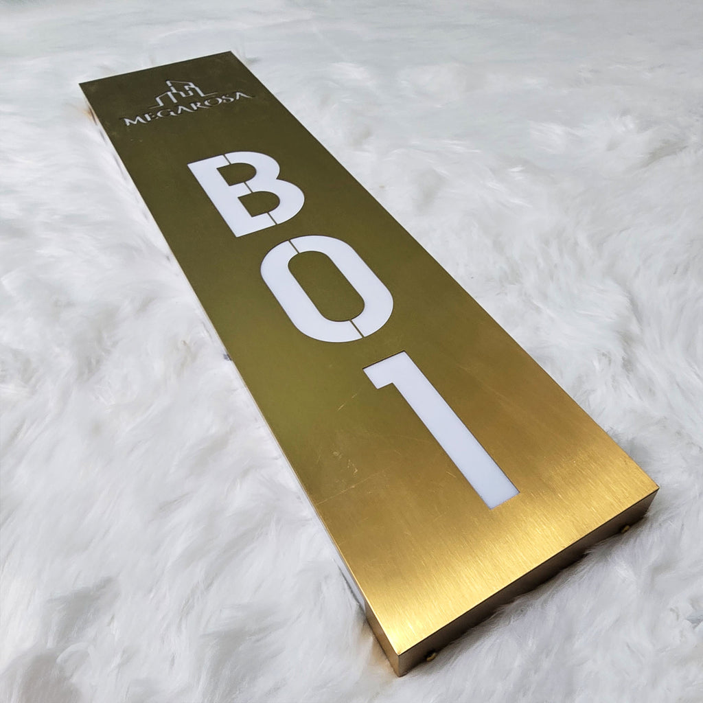 Custom LED Illuminated Room Number Sign  Wall Mounted Light Box for Hotel
