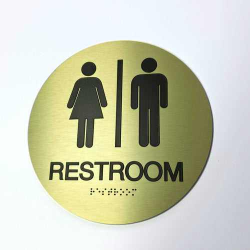 Custom ABS braille restroom Sign |ADA Compliant|3D Raised Beads|Grade 2 Braille