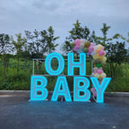 OH BABY RGB Neon Marquee Letters | Baby Shower & Gender Reveal Decor