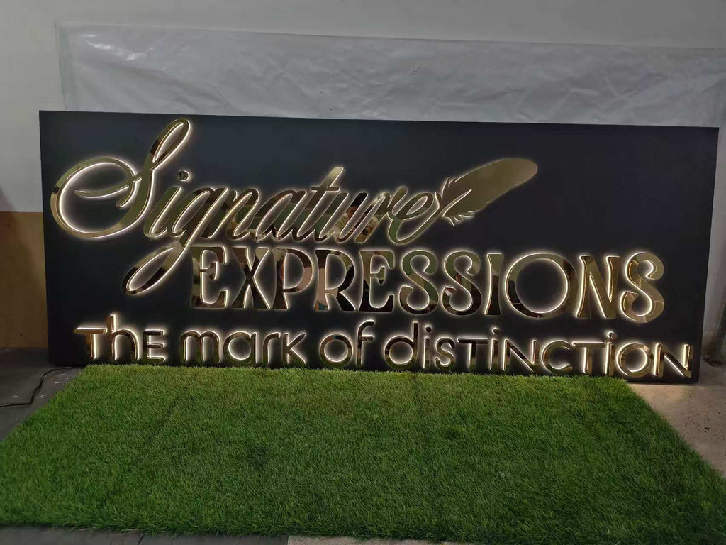 Custom Stainless Steel Back Lit Letters with Metal Back Panel