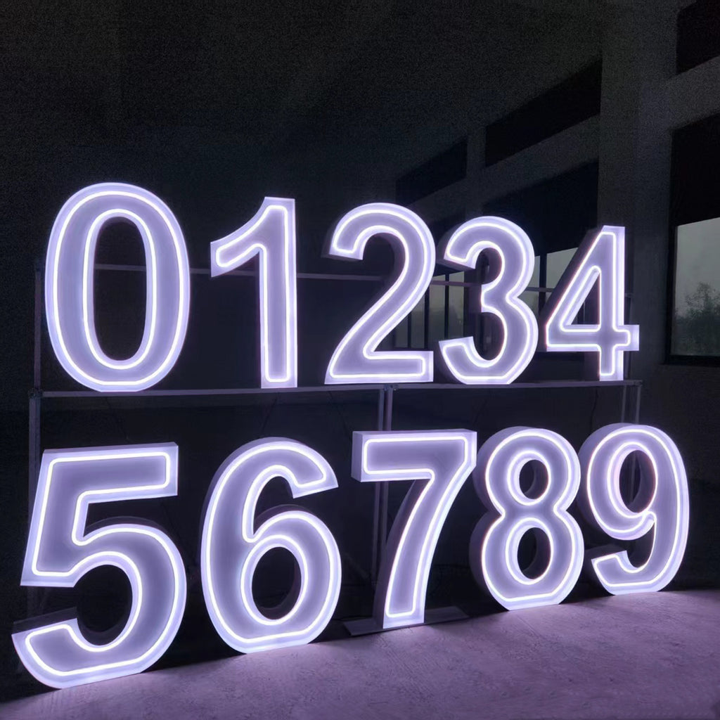 Custom RGB Neon Marquee Numbers for Birthdays, Weddings & Events