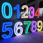 Custom RGB Neon Marquee Numbers for Birthdays, Weddings & Events