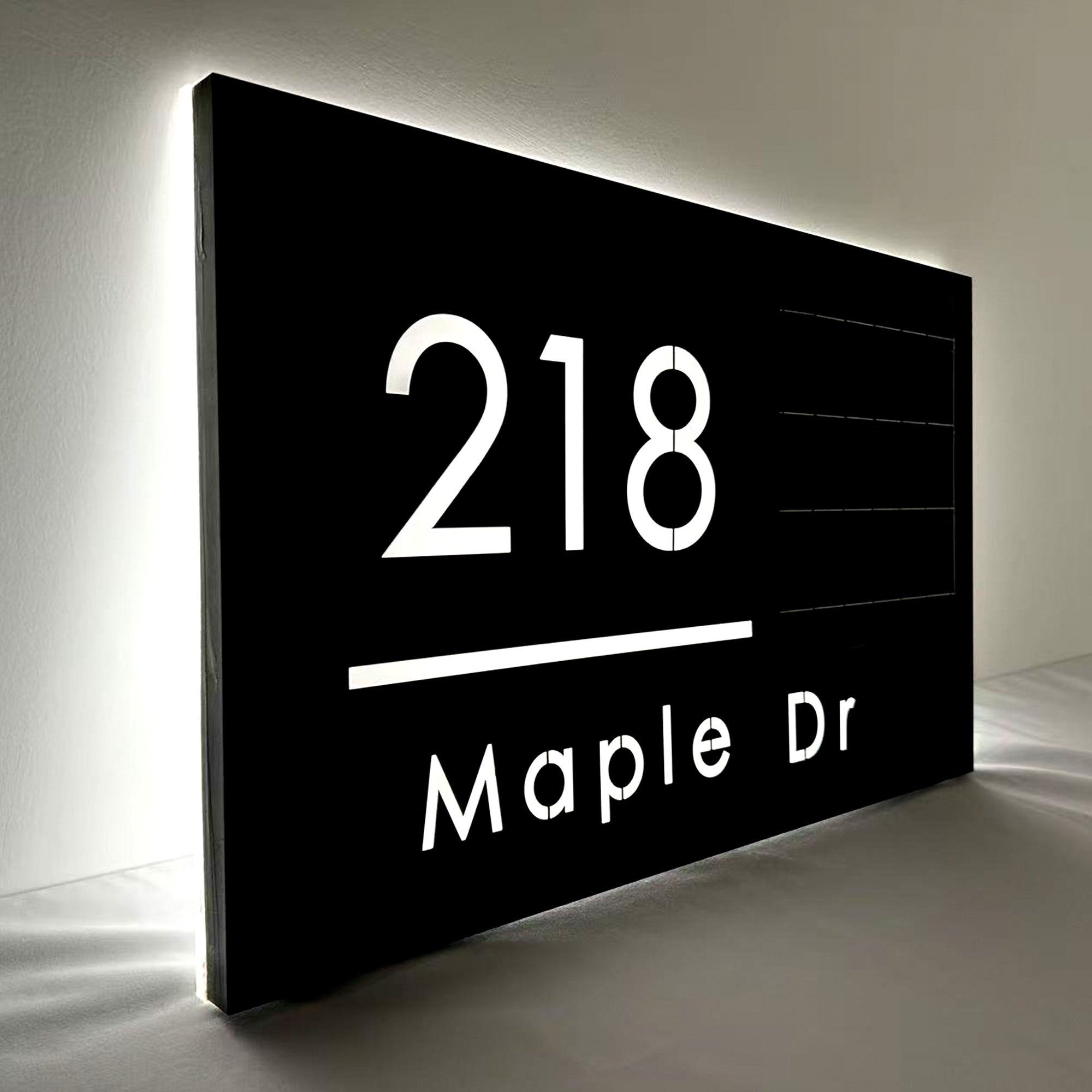 Solar House Number Sign Illuminated Address Plaque for Outdoor Use