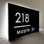 Solar House Number Sign Illuminated Address Plaque for Outdoor Use
