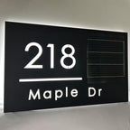 Solar House Number Sign Illuminated Address Plaque for Outdoor Use