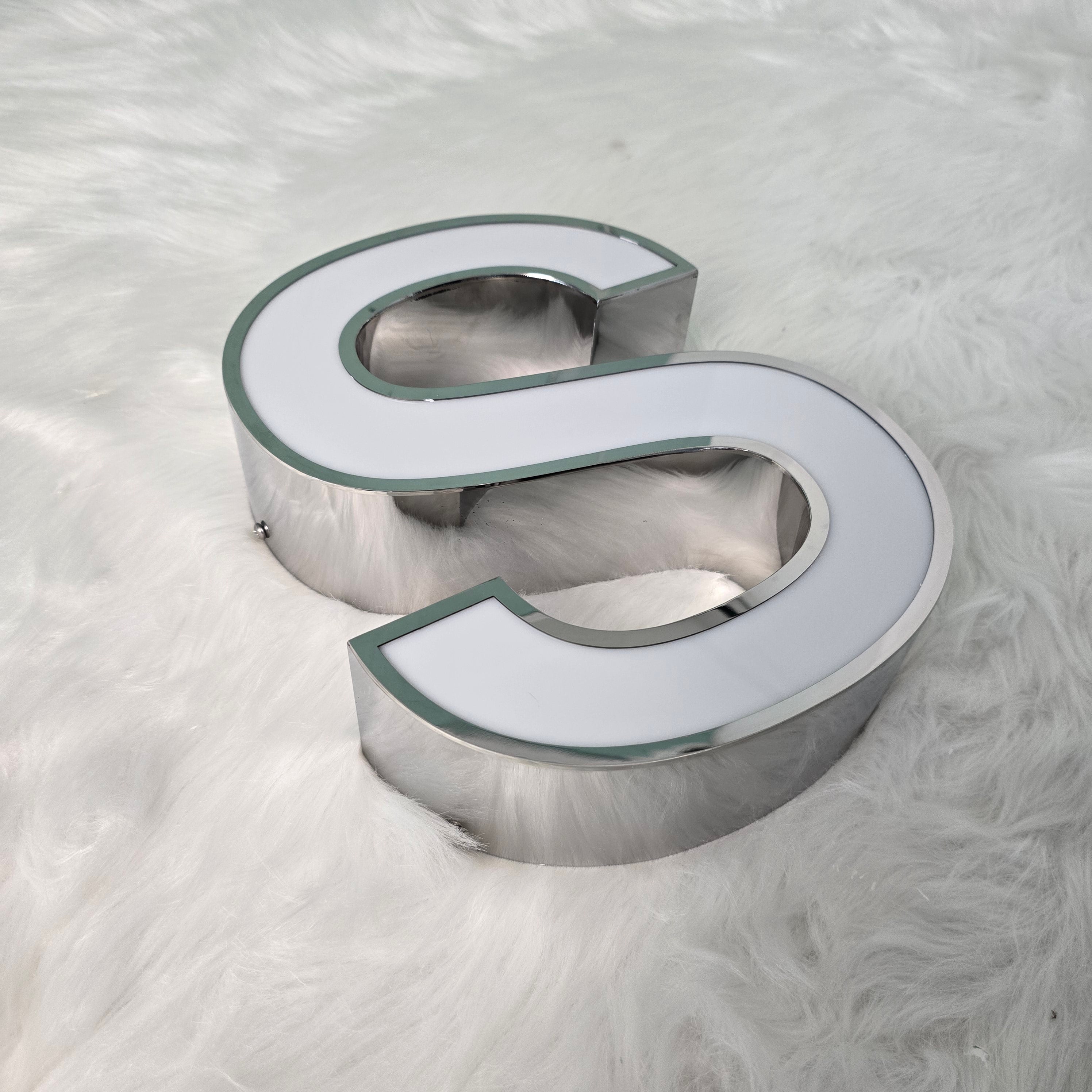 Custom Trim Cap Channel Letters|Silver Mirror Finish Letters|Business Indoor&Outdoor Signage