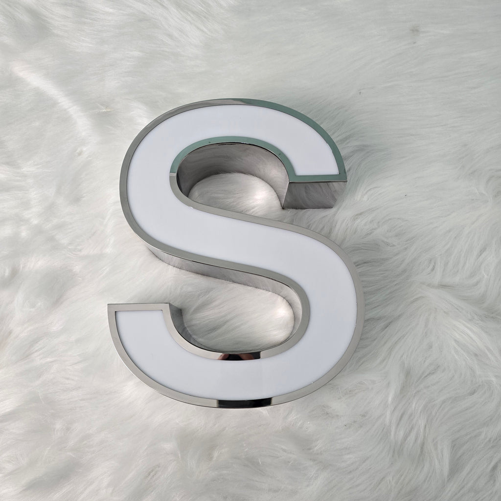 Custom Trim Cap Channel Letters|Silver Mirror Finish Letters|Business Indoor&Outdoor Signage