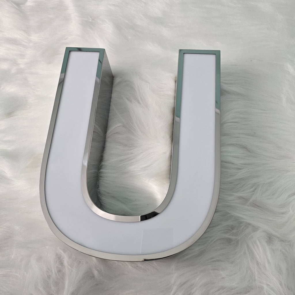 Custom Trim Cap Channel Letters|Silver Mirror Finish Letters|Business Indoor&Outdoor Signage