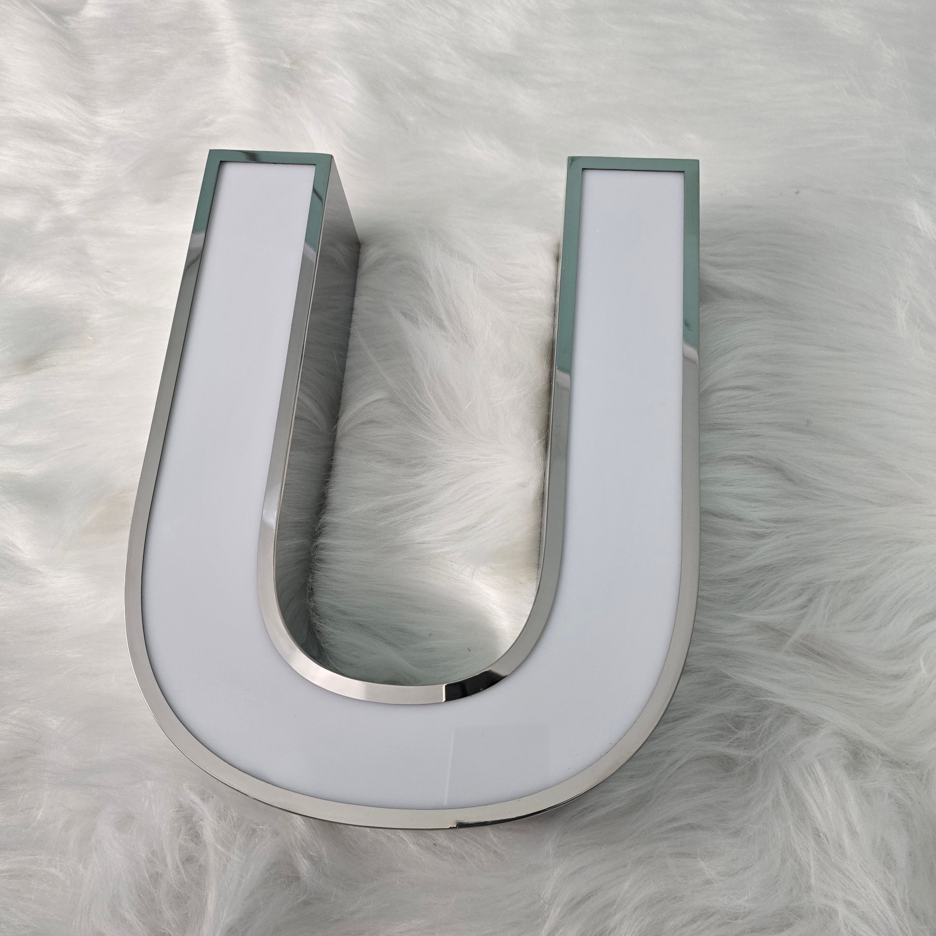 Custom Trim Cap Channel Letters|Silver Mirror Finish Letters|Business Indoor&Outdoor Signage