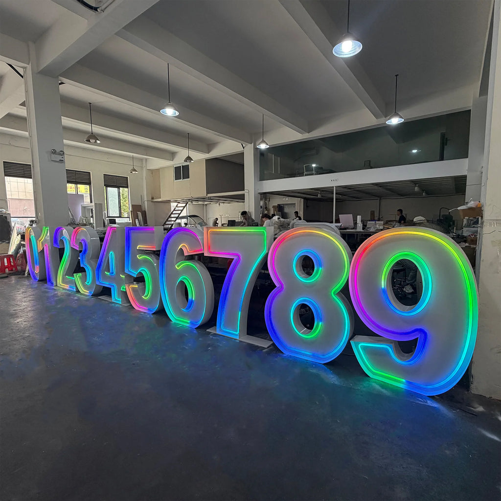 Giant Neon Marquee Numbers | LED Light Up Numbers 0-9 for Birthday, Wedding & Party Decor