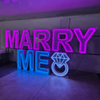 Custom Marry Me Neon Marquee Letters | RGB LED Proposal Light Up Sign