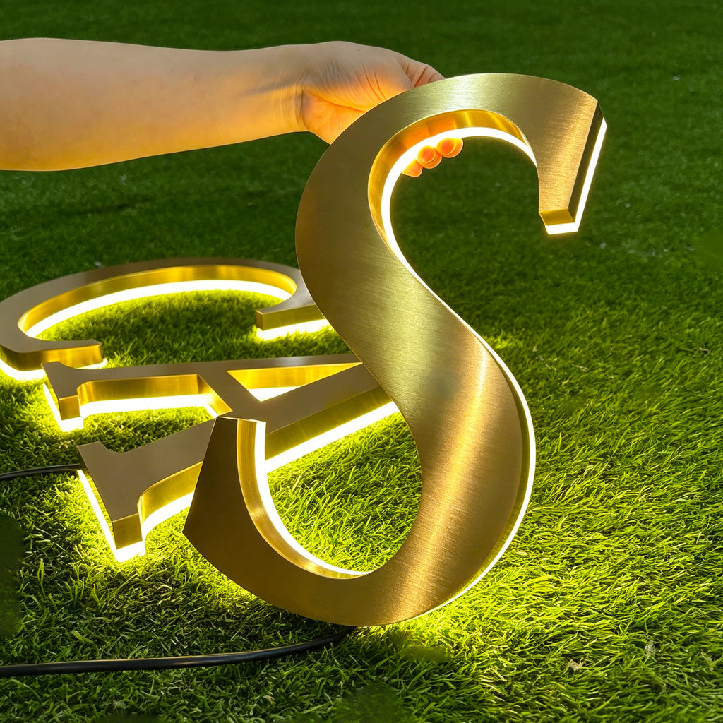 Custom LED Backlit Metal Logo Sign|Illuminated Company Logo Sign|Illuminated Stainless steel Channel letters